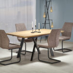 CAPITAL stół 160-200 cm, dąb złoty / czarny