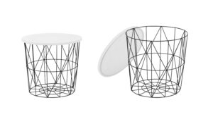 MARIFFA ława stelaż - czarny, blat - biały ( 2p=8szt )