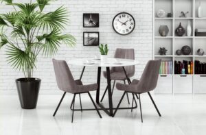 LOOPER stół stelaż - czarny, blat - biały (2p=1szt)