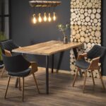 DICKSON stół rozkładany 150-210/90 cm, blat - naturalny, nogi - czarny