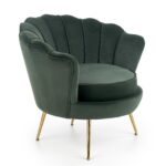 AMORINITO fotel wypoczynkowy ciemny zielony / złoty