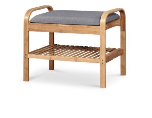 ST12 ławka / stojak na buty bambus - popielaty (1p=1szt)