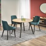 RUBEN stół kolor blat - dąb artisan, nogi - czarny (102-142x102x75 cm)