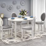 RINGO stół kolor blat - biały, nogi - biały (102-142x102x76 cm)