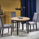 RINGO stół kolor blat dąb artisan, nogi - czarny (102-142x102x76 cm)