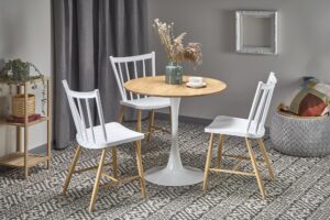 STING stół blat - naturalny, noga - biały (3p=1p)