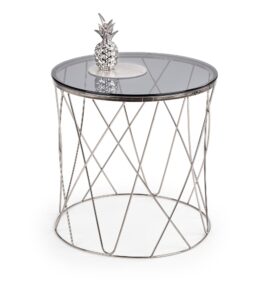 SELENA ława, stelaż - chrom, szkło - dymiony (1p=1szt)