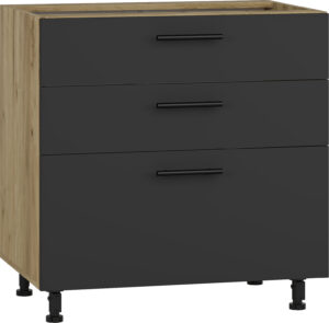 VENTO D3S-80/82 szafka dolna z szufladami, mechanizm Hettich front: antracyt (1p=1szt)