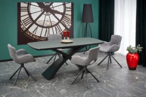 SILVESTRO stół rozkładany blat - ciemny popiel, noga - czarny (2p=1szt)