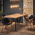 DICKSON stół rozkładany 120-180/80 cm, blat - naturalny, nogi - czarny