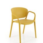 K491 krzesło plastik musztardowy