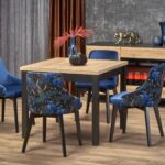 TIAGO KWADRAT stół rozkładany 90-125/90 blat: dąb craft, nogi: czarny