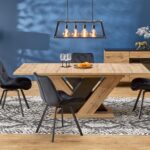 BRANDON stół rozkładany 160-200/90 cm dąb wotan/czarny