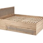 BORNEO LOZ-160 łóżko 160 dąb artisan/czarny (4p=1szt)