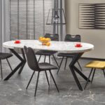 PERONI stół rozkładany biały marmur - czarny