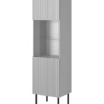 ASENSIO W-1 witryna jasny popiel, nogi: czarny (2p=1szt)