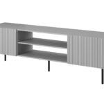 ASENSIO RTV-1 stolik RTV 180 cm  jasny popiel, nogi: czarny (1p=1szt)