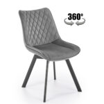 K520 krzesło nogi - czarne, siedzisko - ciemny popiel