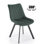 K520 krzesło nogi - czarne, siedzisko - ciemny zielony