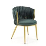 K517 krzesło ciemny zielony / złoty