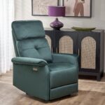 SEMIR fotel z funkcja elektrycznego rozkładania / gniazdo USB, ciemny zielony