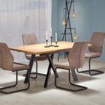 CAPITAL stół 180-240 cm, dąb złoty / czarny