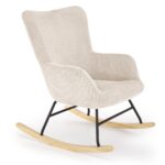 BELMIRO fotel wypoczynkowy z funkcją kołyski, kremowy