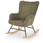 BELMIRO fotel wypoczynkowy z funkcją kołyski, oliwkowy