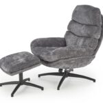 DARIO fotel wypoczynkowy z podnóżkiem oraz z funkcją kołyski, popielaty