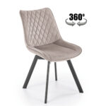 K520 krzesło nogi - czarne, siedzisko - beżowy