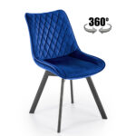 K520 krzesło nogi - czarne, siedzisko - granatowy