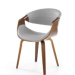 K544 krzesło popielaty / orzechowy