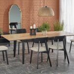 EDMONDO stół rozkładany dąb naturalny / czarny