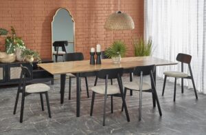 EDMONDO stół rozkładany dąb naturalny / czarny (2p=1szt)