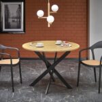 EDGAR stół, blat - dąb złoty, nogi - czarny