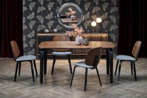 PEDRO stół, blat - orzechowy, noga - czarny (2p=1szt)