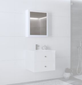 TORETO Szafka lustrzana 70x60/1D (MDF ramiak) biały (1p=1szt)