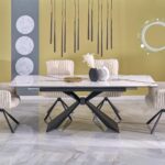 LUCIANO stół rozkładany, blat: biały marmur