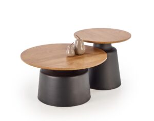 MALOMI zestaw 2 ław, naturalny/czarny (2p=1szt)