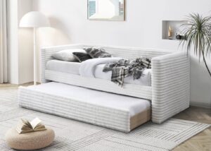 ALABAMA łóżko z wysuwanym dolnym materacem, kremowy (2p=1szt)