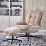 PESTO fotel z podnóżkiem / funkcja kołyski, beżowy