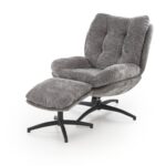 PESTO fotel z podnóżkiem / funkcja kołyski, popielaty