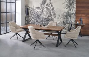 BARON stół rozkładany, orzechowy / czarny (2p=1szt)