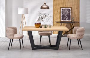 MASSIVE 2 stół rozkładany 160-250x90x77 cm dąb naturalny/czarny (2p=1szt)