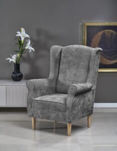 HERMES fotel wypoczynkowy, popielaty (tkanina MARKOS 14-#22)