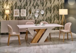 BRANDON stół rozkładany 160-200/90 cm kaszmir/dąb cremona (2p=1szt)