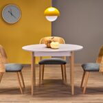 PIVOT stół rozkładany 102-142x102x75 cm, blat - kaszmir, nogi - naturalny