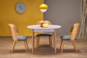 PIVOT stół rozkładany 102-142x102x75 cm, blat - kaszmir, nogi - naturalny (1p=1szt)