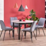 RINGO stół kolor blat kaszmir, nogi - czarny (102-142x102x76 cm)