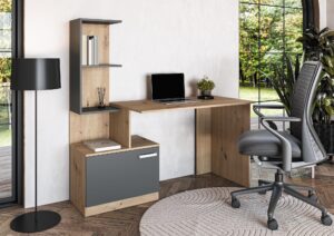 MISO biurko, grafitowy / dąb artisan (2p=1szt)